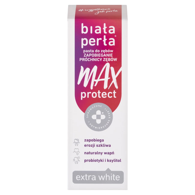 Biała Perła Max Protect Extra White wybielająca pasta do zębów 75ml