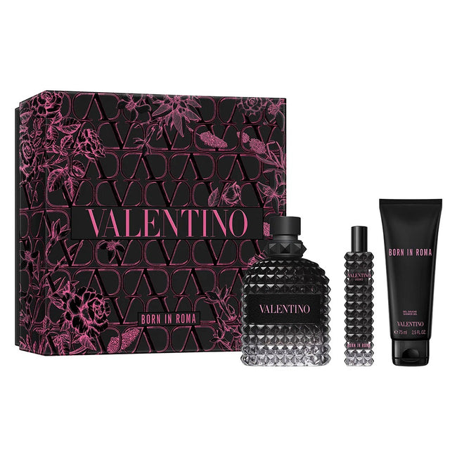 Valentino Uomo Born in Roma zestaw woda toaletowa spray 100ml + żel pod prysznic 75ml + woda toaletowa spray 15ml