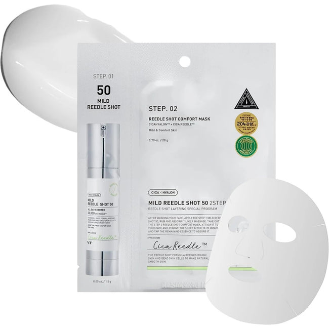 VT Cosmetics Reedle Shot 50 2Step Mask dwuetapowy zabieg z technologią mikroigieł 21.5g