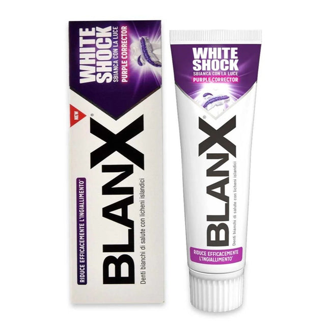 BlanX White Shock Purple Corrector wybielająca pasta do zębów neutralizująca żółte odcienie 75ml