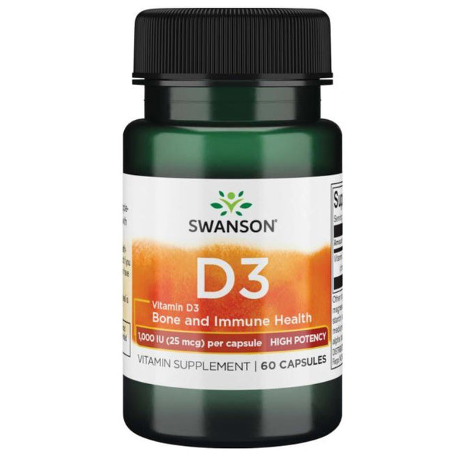 Swanson Witamina D3 1000IU suplement diety 60 kapsułek
