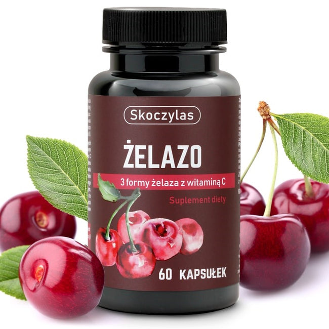 Skoczylas Żelazo 3 formy żelaza z witaminą C suplement diety 60 kapsułek