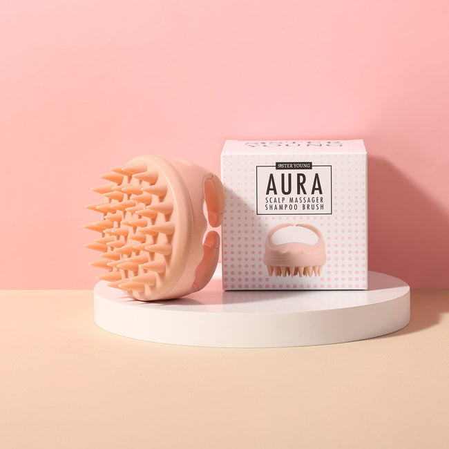 Sister Young Aura Scalp Massager Shampoo Brush szczotka do mycia i masażu skóry głowy Nude Pink