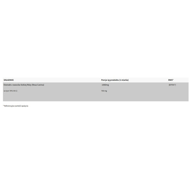 WISH Pharmaceutical Dzika Róża 70% naturalnej witaminy C suplement diety w proszku 300g