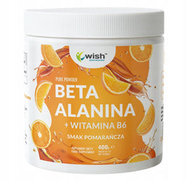 WISH Pharmaceutical Beta Alanina + Witamina B6 suplement diety w proszku o smaku pomarańczowym 400g
