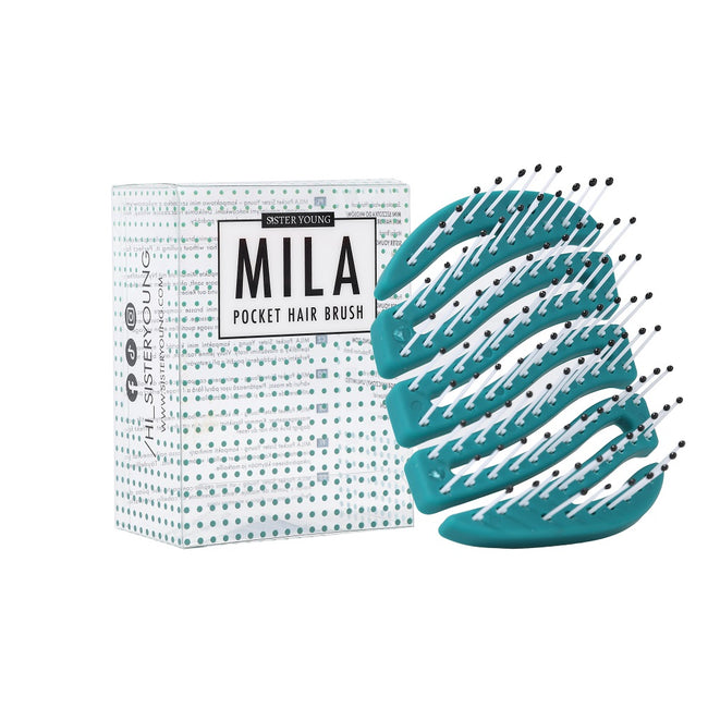 Sister Young Mila Pocket Hair Brush mała szczotka do włosów Green