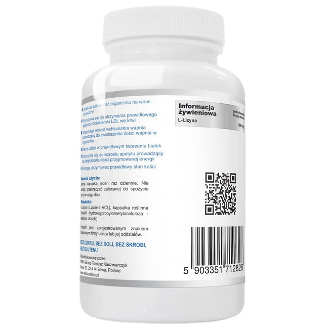 WISH Pharmaceutical Lysine Forte 500mg suplement diety 60 kapsułek