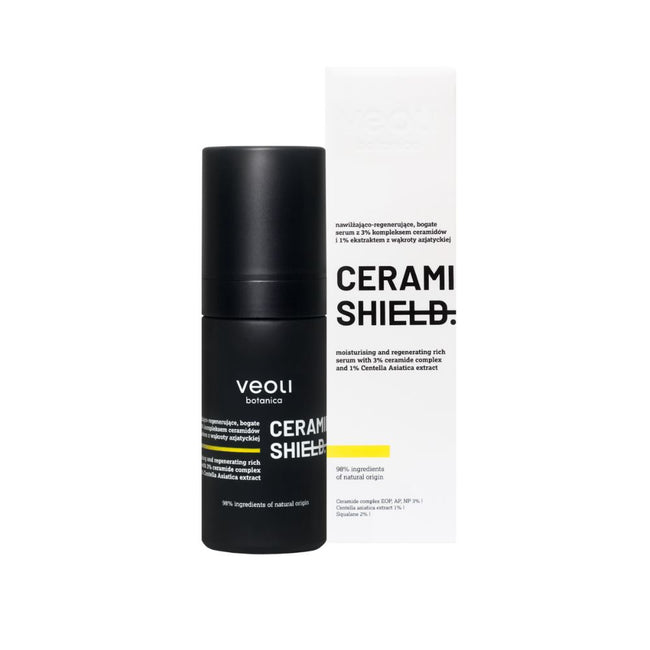 Veoli Botanica Ceramide Shield nawilżająco-regenerujące bogate serum z 3% kompleksem ceramidów i 1% ekstraktem z wąkroty azjatyckiej 30ml