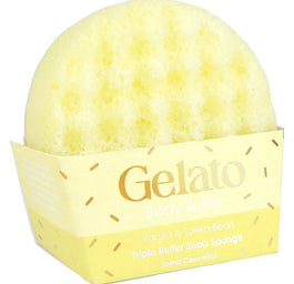 Bomb Cosmetics Gelato Body Buffer gąbka do mycia ciała Vanilla & Tonka Bean 200g