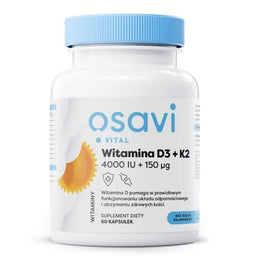 Osavi Witamina D3 + K2 4000IU + 150μg suplement diety 60 kapsułek
