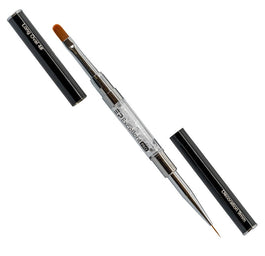 Excellent PRO Decoration pędzelek 2w1 z cyrkoniami Long Oval #4 9mm