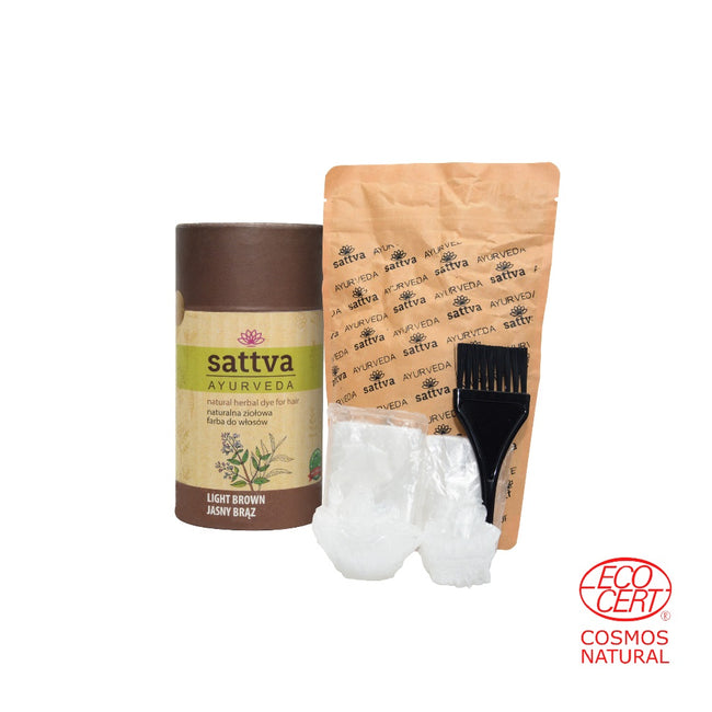Sattva Natural Herbal Dye for Hair naturalna ziołowa farba do włosów Light Brown 150g