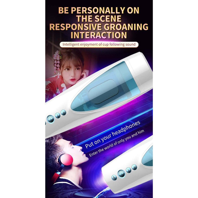 B-Series Fox Masturbator-Vibrating Rotating and Flashing wibrujący masturbator z efektami dźwiękowymi i świetlnymi