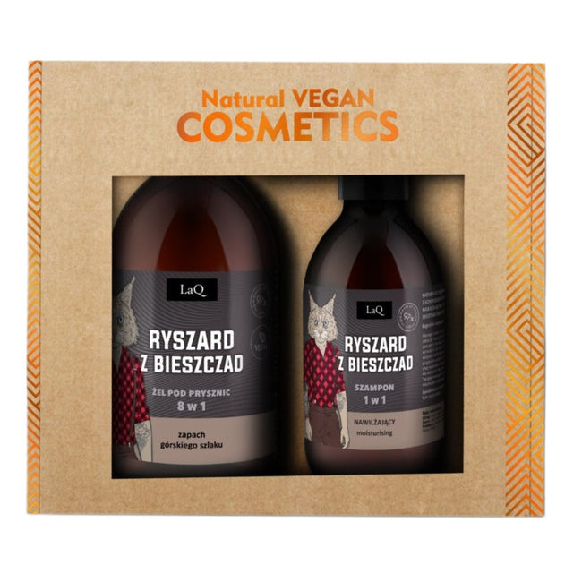 LaQ Ryszard z Bieszczad Czarny Mat zestaw żel pod prysznic 500ml + szampon 300ml