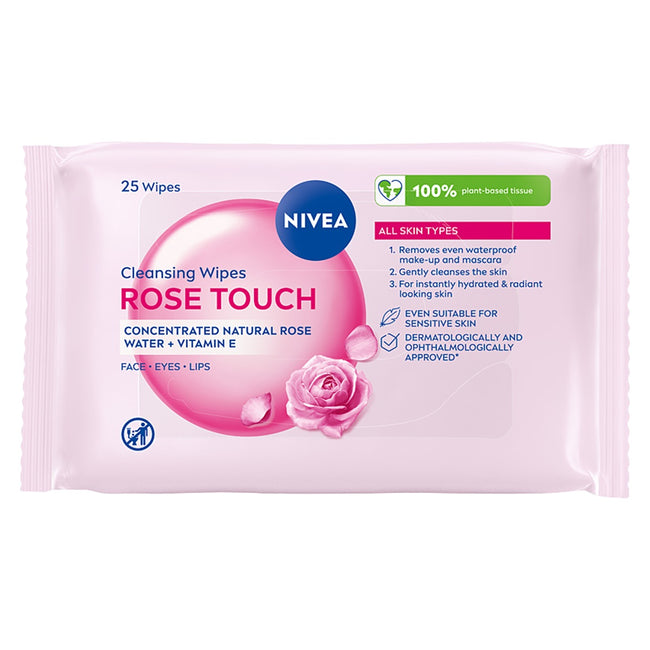 Nivea Rose Touch micelarne chusteczki z organiczną wodą różaną 25szt