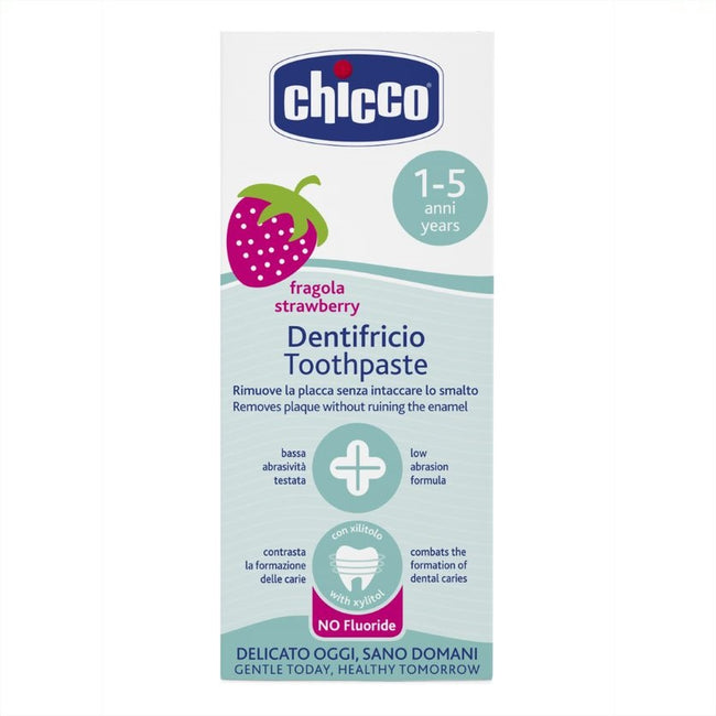 Chicco Toothpaste pasta do zębów bez fluoru o smaku truskawkowym 1-5l 50ml
