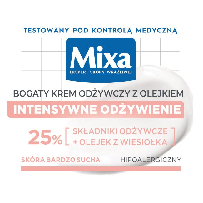 MIXA Bogaty krem odżywczy z olejkiem do skóry wrażliwej i suchej 50ml