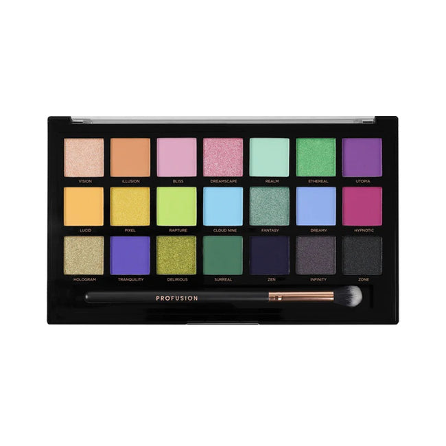 Profusion Dreamscape Eyeshadow Palette paleta 21 cieni do powiek z pędzelkiem