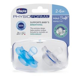 Chicco PhysioForma smoczek silikonowy uspokajający Mini Soft 2-6m Boy 2szt