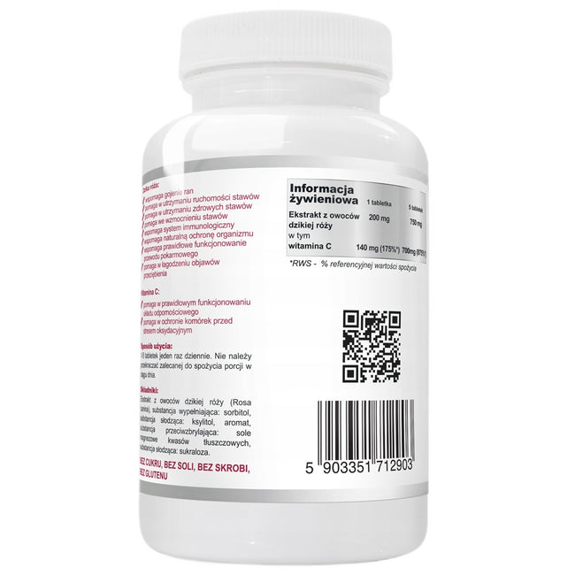WISH Pharmaceutical Dzika Róża Extract 200mg suplement diety 120 tabletek do ssania