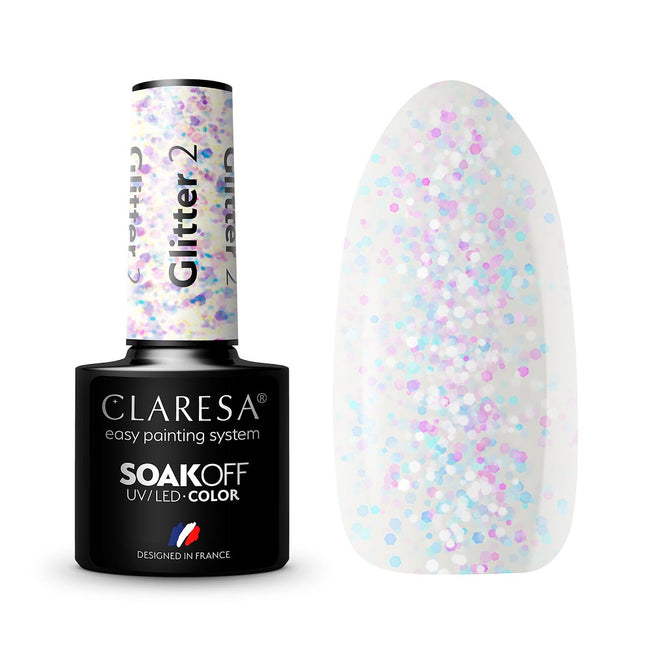 Claresa Soak Off UV/LED Glitter lakier hybrydowy 2 5g