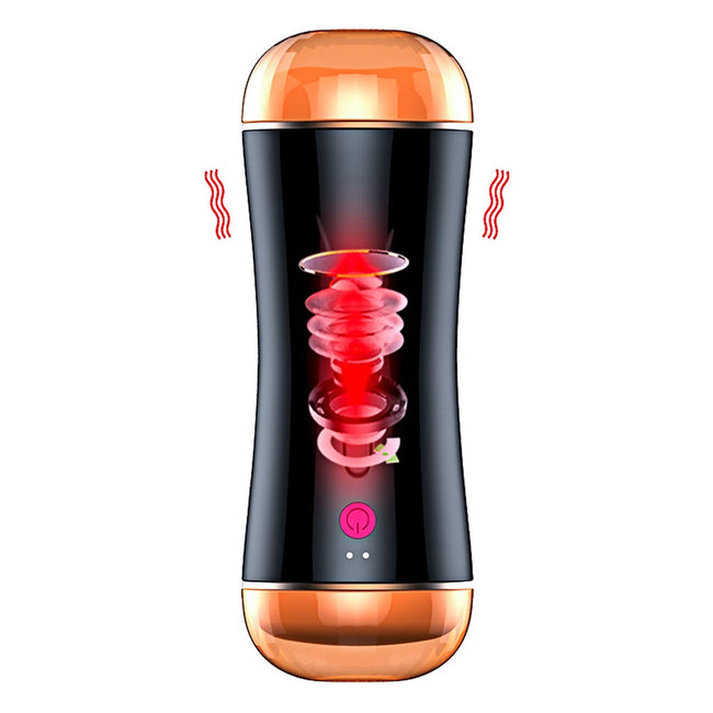 B-Series Fox Vibrating Masturbation Cup duży podwójny masturbator z możliwością regulowania ucisku podczas masażu
