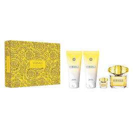 Versace Yellow Diamond zestaw woda toaletowa spray 90ml + balsam do ciała 100ml + żel pod prysznic 100ml + woda toaletowa 5ml