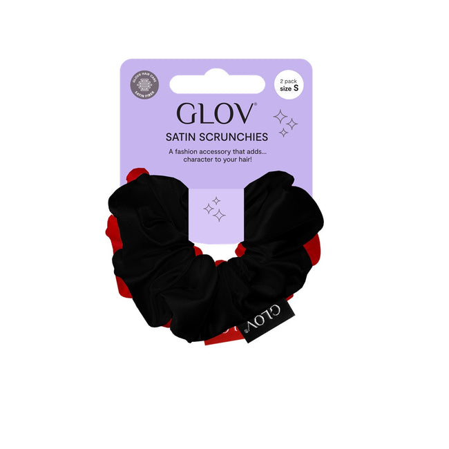 Glov Satin Scrunchies satynowe gumki do włosów S Wine/Black 2szt