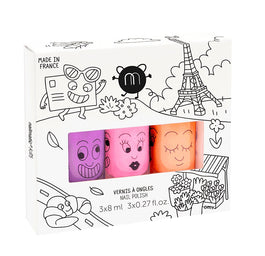 Nailmatic Kids Paris Neon zestaw lakierów do paznokci 3x8ml