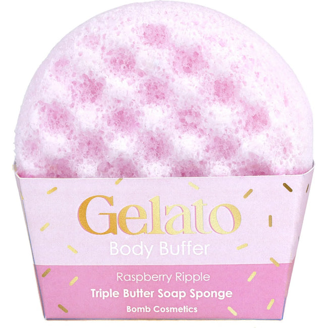 Bomb Cosmetics Gelato Body Buffer gąbka do mycia ciała Raspberry Ripple 200g
