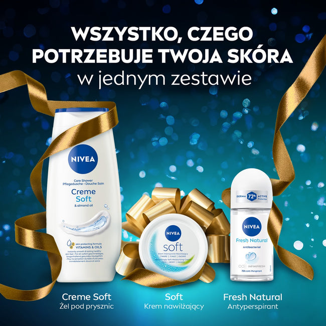 Nivea Timeless zestaw krem intensywnie nawilżający 100ml + żel pod prysznic 250ml + antyperspirant w kulce 50ml
