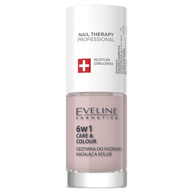 Eveline Cosmetics Nail Therapy Professional 6w1 Care & Colour skoncentrowana odżywka do paznokci nadająca kolor Latte 5ml