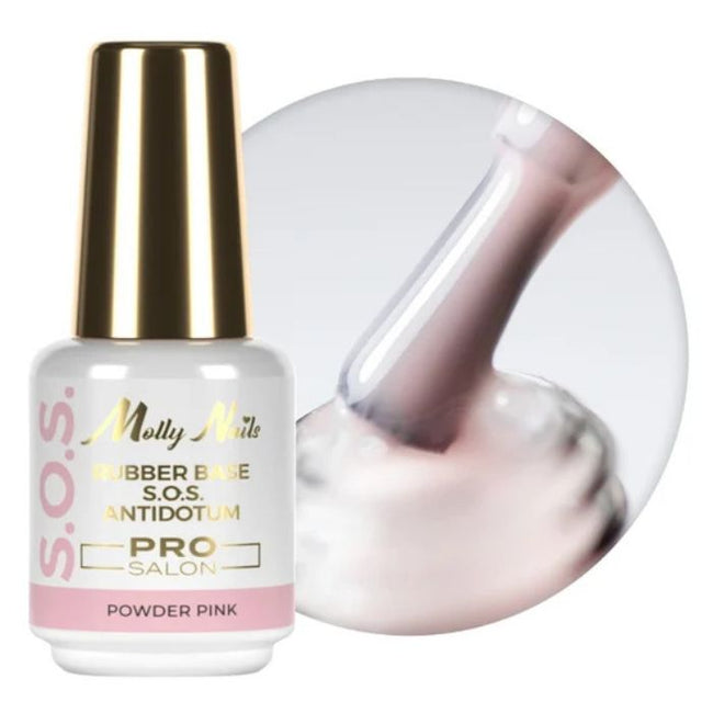 Molly Nails S.O.S. Antidotum Pro Salon baza kauczukowa do manicure pedicure i ozdób Powder Pink 15g