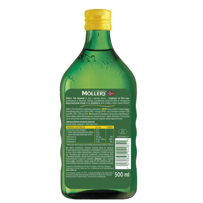 Möller's Tran Norweski suplement diety Cytrynowy 500ml