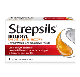 Strepsils Intensive bez cukru pomarańczowy pastylki do ssania 8szt.
