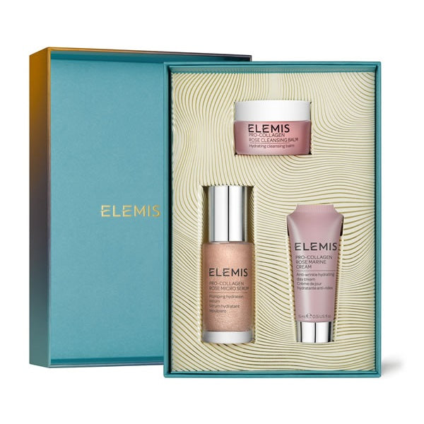 ELEMIS The Pro-Collagen Rose Icons zestaw balsam oczyszczający 15ml + serum do twarzy 30ml + krem do twarzy 15ml