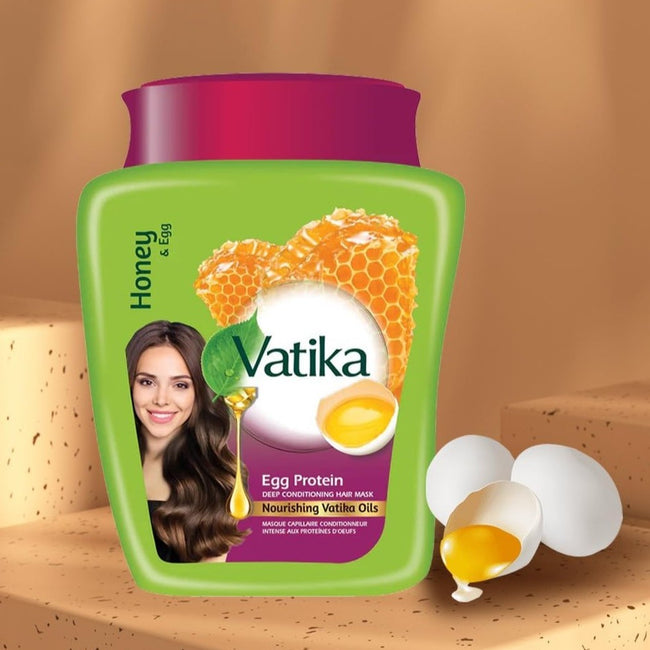 Dabur Vatika Honey & Egg maska do włosów proteiny jajeczne 500g