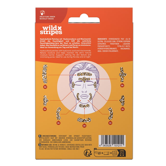 Wild Stripes Facial Patches plastry hydrokoloidowe z kwasem hialuronowym i niacynamidem Leo 14szt.