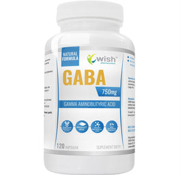 WISH Pharmaceutical GABA 750mg kwas gamma-aminomasłowy suplement diety 120 kapsułek