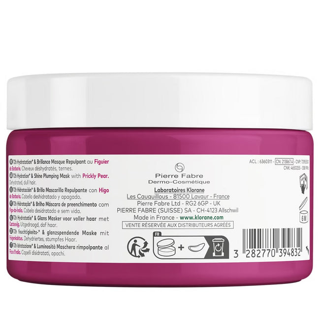 Klorane 72H Hydration & Shine Plumping Mask nawilżająca i nabłyszczająca maska do włosów z opuncją figową 250ml