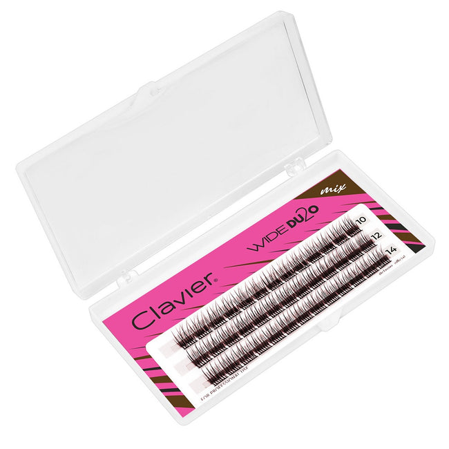 Clavier Wide Du2o Brown kępki rzęs skręt C o objętości 10D