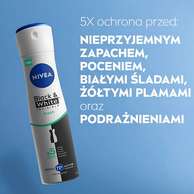 Nivea Black&White Invisible Fresh antyperspirant spray 150ml