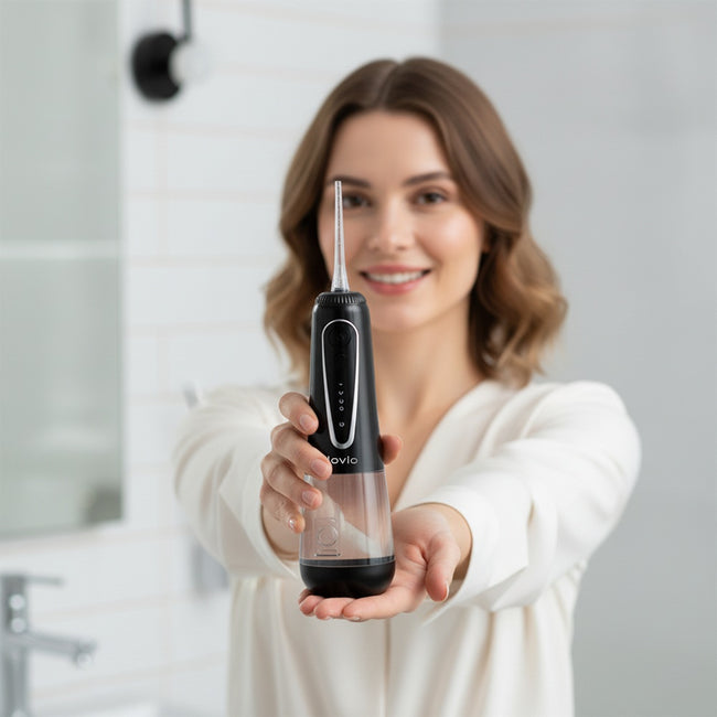 Lovio Beauty HydroJet PRO irygator do zębów Czarny LVWF124BK + 8 końcówek