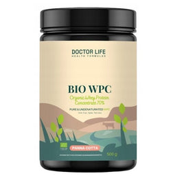Doctor Life BIO WPC Organic Whey Protein Concentrate 70% białko suplement diety Panna Cotta 500g