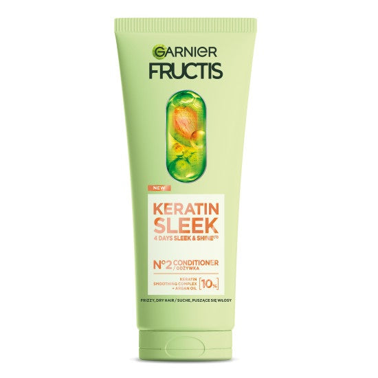 Garnier Fructis Keratin Sleek odżywka do włosów suchych i puszących się 200ml