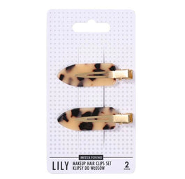 Sister Young Lily klipsy do włosów do makijażu Light Leopard Print 2szt