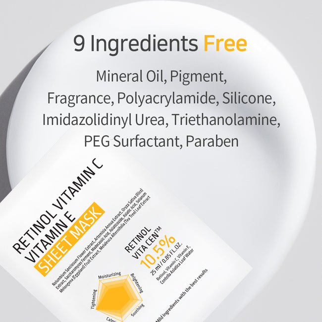 APLB Retinol Vitamin C Vitamin E Sheet Mask rozświetlająca maska w płachcie 25ml