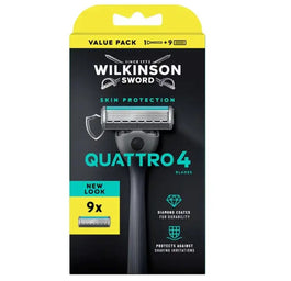 Wilkinson Quattro 4 Skin Protection maszynka do golenia z 4 ostrzami i 9 wkładów