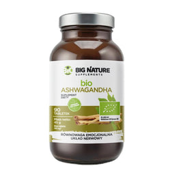 Big Nature Bio Ashwagandha suplement diety 90 tabletek