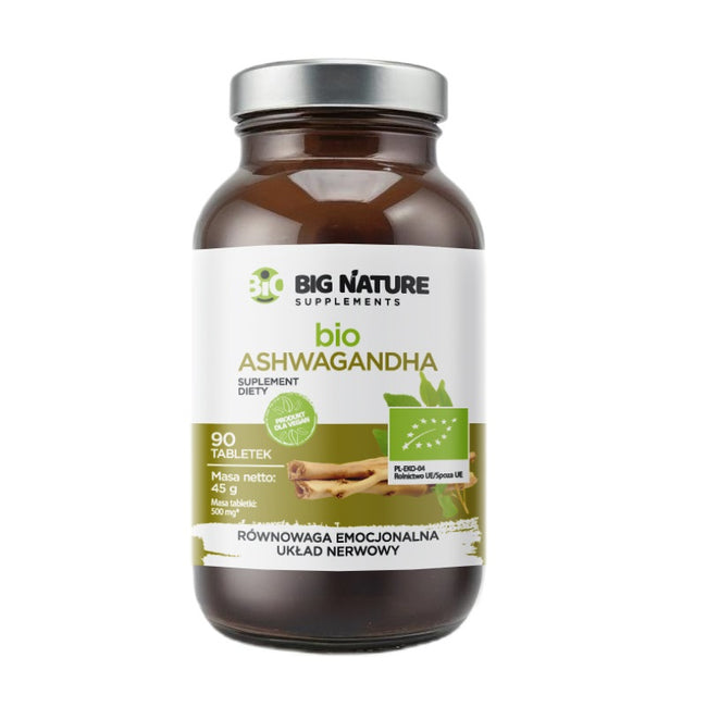 Big Nature Bio Ashwagandha suplement diety 90 tabletek
